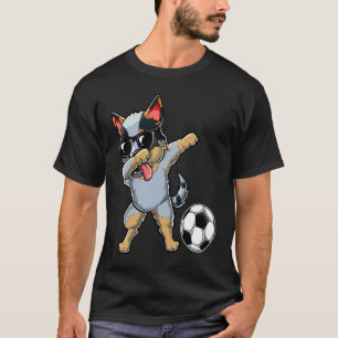 Söt Dabbig Röd Blue Heeler Nötkreatur Hund Dab Fot T Shirt