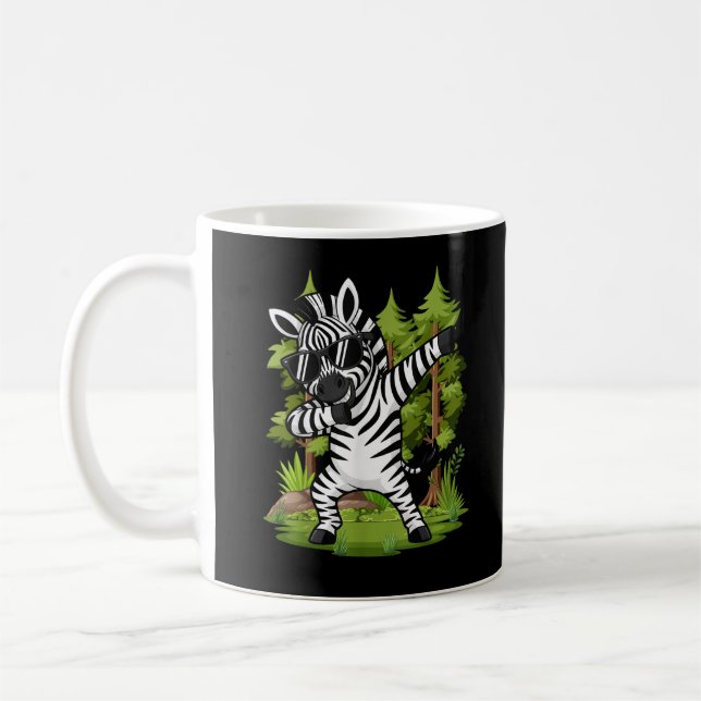 Söt Dabbig Zebra Rolig Zebra Dans Djur  Kaffemugg (Vänster)