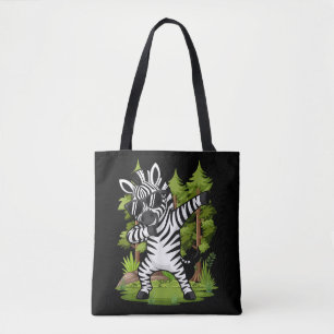 Söt Dabbig Zebra Rolig Zebra Dans Djur Tygkasse