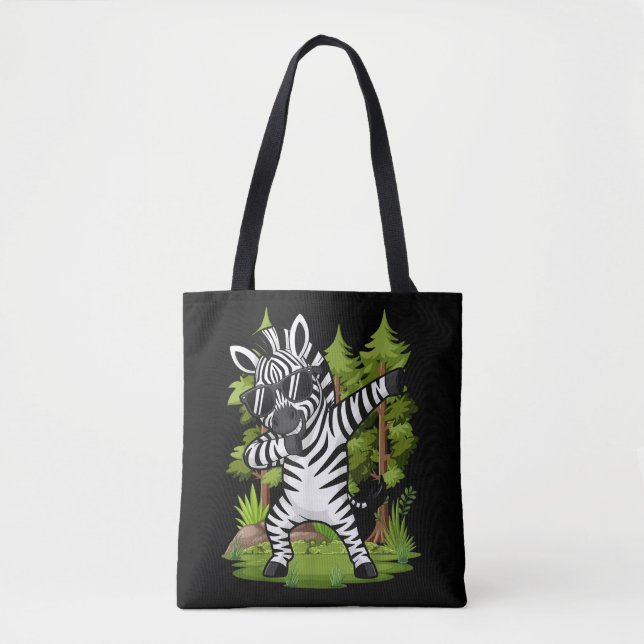 Söt Dabbig Zebra Rolig Zebra Dans Djur  Tygkasse (Framsida)