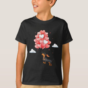 Söt Dachshund Alla Hjärtans Dag Ballong Hundälskar T Shirt
