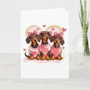 Söt Dachshund Alla Hjärtans Dag Hundälskare Män Kv Kort