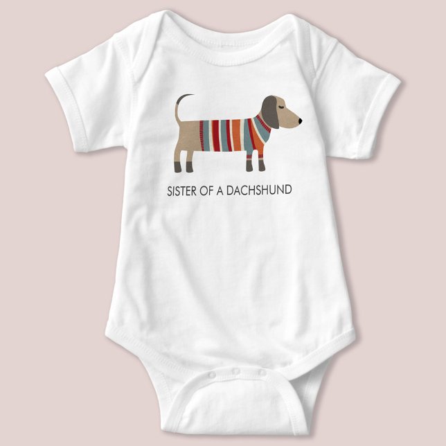 Söt dachshund-barnbodysuit t shirt (Skapare uppladdad)