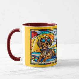 Söt Dachshund Glasfärgad Kaffemugg