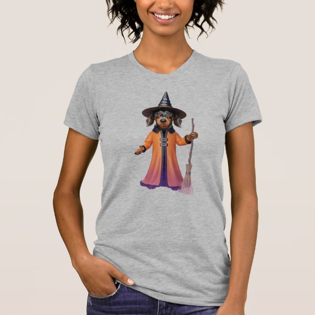 Söt Dachshund Halloween T-Shirt (Framsida)
