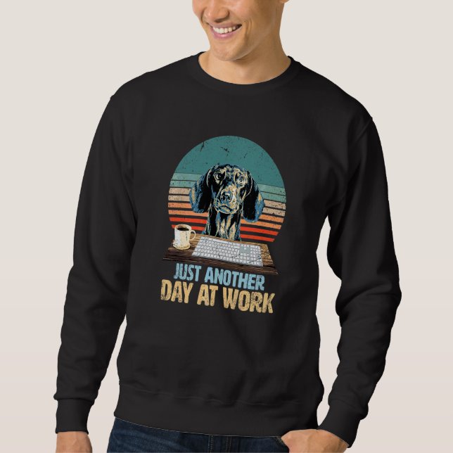 & söt dachshund har ett trist jobb lång ärmad tröja (Framsida)