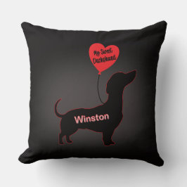 Söt Dachshund: Hjärtballong Kudde