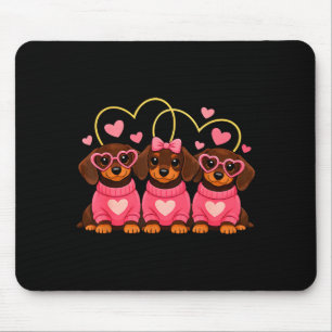 Söt Dachshund Hund Alla Hjärtans Dag Romantisk Äls Musmatta