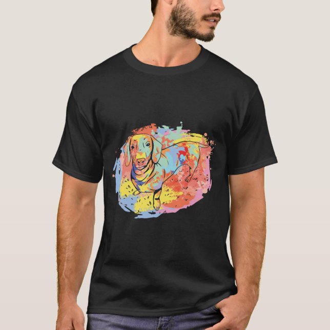 Söt dachshund hund t shirt (Framsida)
