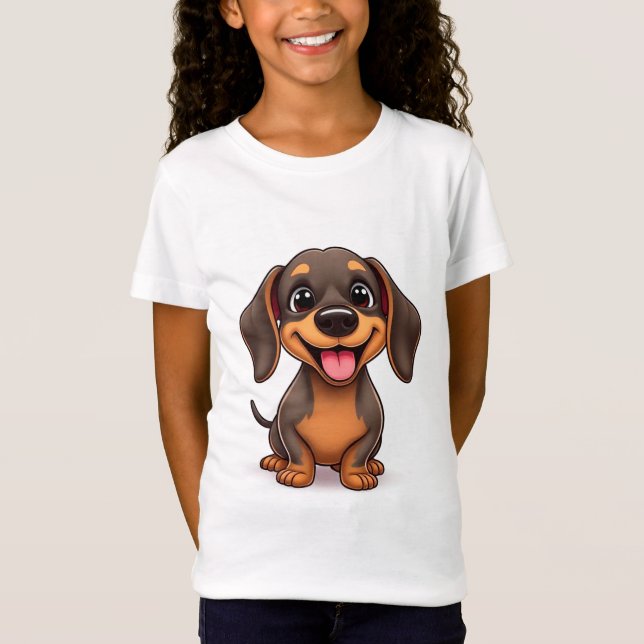 Söt dachshund hund t shirt (Framsida)