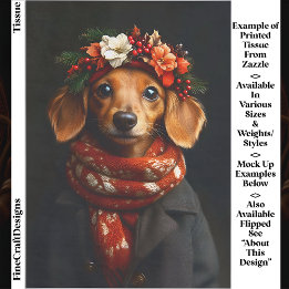 Söt dachshund i festlig halsduk ED9L decoupage