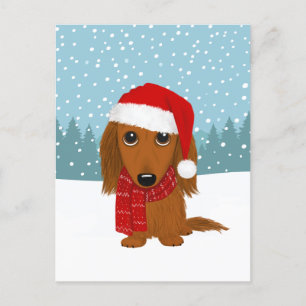 Söt Dachshund Jul Husdjur Hund Semester Anpassad Vykort