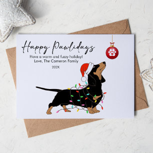 Söt Dachshund-lampa för husdjursälskare julpresent Julkort