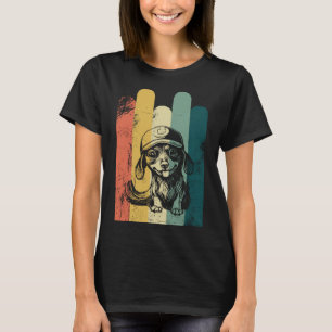 Söt Dachshund med sockelsockel hund T Shirt
