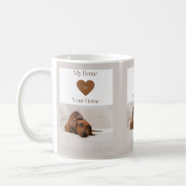 Söt Dachshund Mitt Hem Är Ditt Hem Hundälskare Pre Kaffemugg