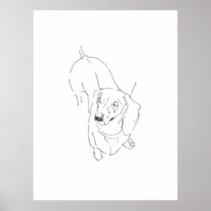 Söt Dachshund-mugg – Tecknad korvhund Poster