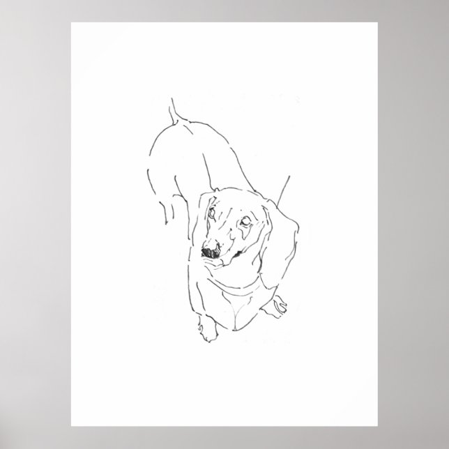 Söt Dachshund-mugg – Tecknad korvhund Poster (Framsidan)