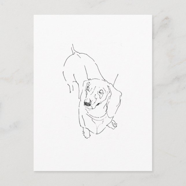 Söt Dachshund-mugg – Tecknad korvhund Vykort (Framsida)