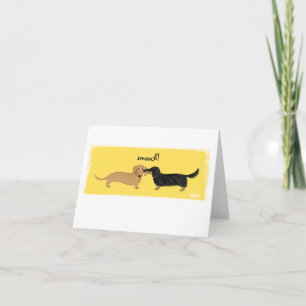 Söt Dachshund-puss Wienerhundar kärlekskort Kort