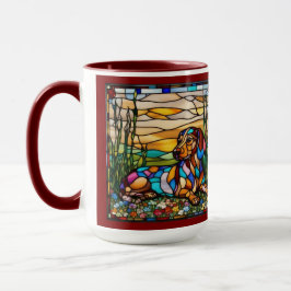 Söt Dachshund Regnbåge Kaffemug Mugg
