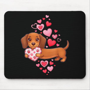 Söt dachshund valentin hjärta rolig dachshund valp musmatta