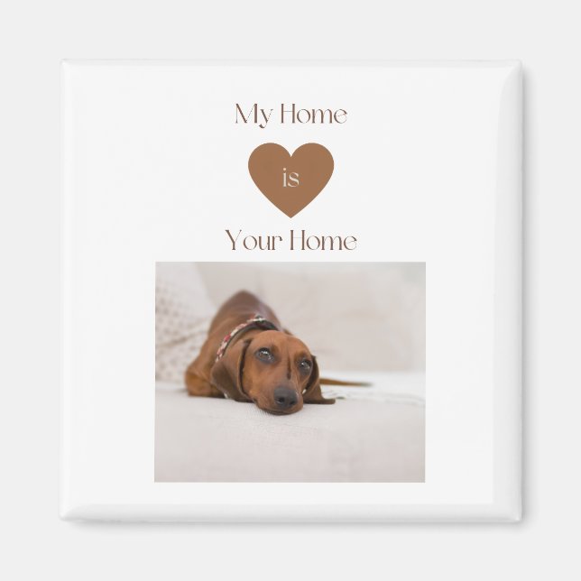 Söt Dachshund Välkommen Hundälskare Hempresent Magnet (Framsidan)