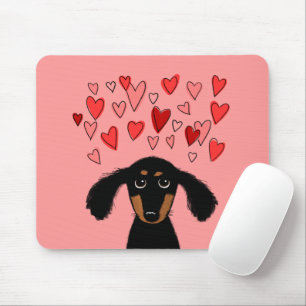 Söt dachshund-valp med alla hjärtans hjärtan musmatta