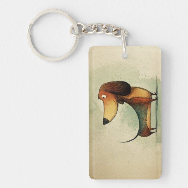 Söt Dachshund – Whimsisk Hundillustration (Framsidan)