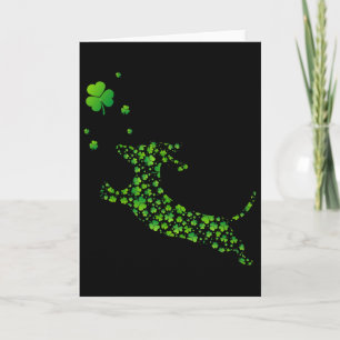 Söt dachshundhund med irländsk shamrock St Patrick Kort