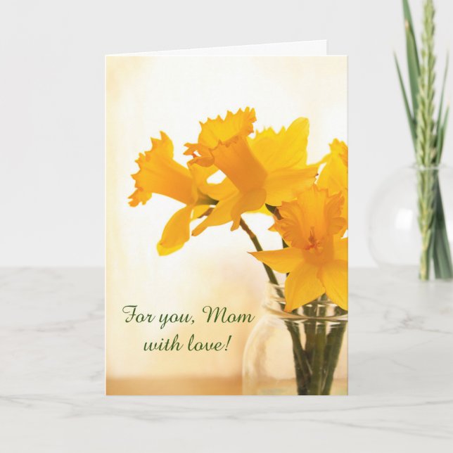 Söt Daffodil för Mamma-födelsedag Kort (Framsida)
