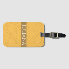 Söt Daffodil Guld Quatrefoil Personlig Bagagebricka