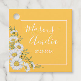 Söt Daffodil Gult & White Daisy Bröllop Gåvor Etiketter