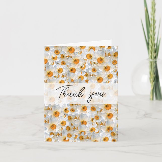 Söt Daffodil Tack Anteckningskort (Framsida)