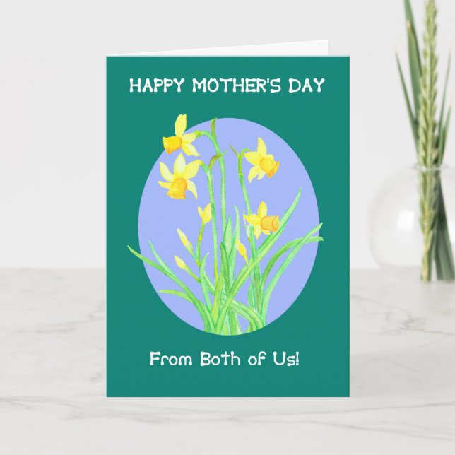 Söt Daffodils från Förenta staterna Mors dag Kort (Framsida)