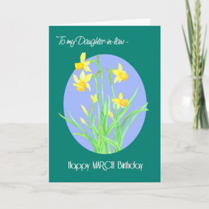 Söt Daffodils March Birthday Dotter-in-law Kort