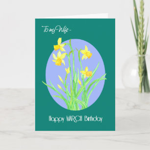 Söt Daffodils Marsdag födelsedag för fru Kort