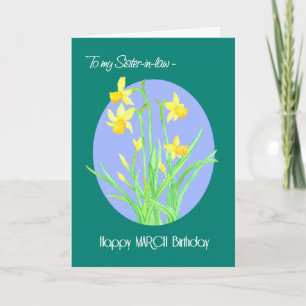 Söt Daffodils Marsdag för svärsyster Kort