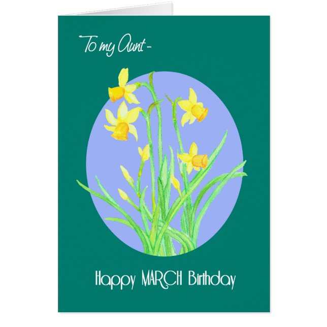 Söt Daffodils Marsdag i Moster Hälsningskort (Framsidan)