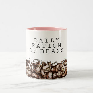 Söt Daglig Ration Bönor Kaffeälskare Två-Tonad Mugg