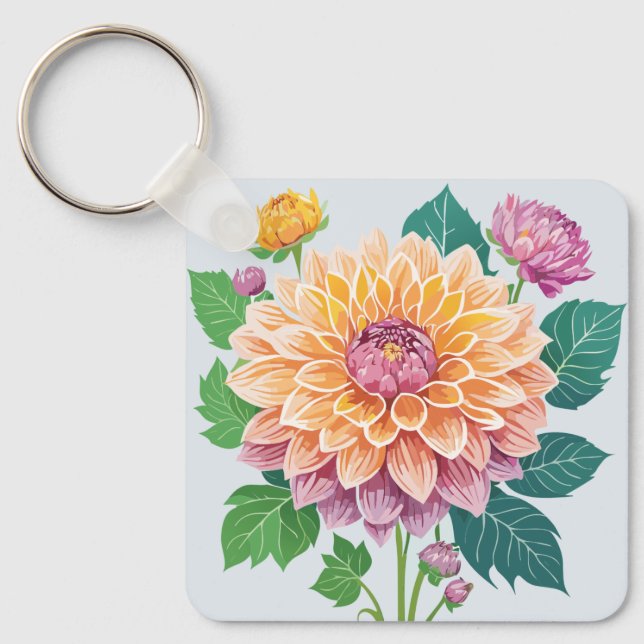 Söt Dahlia Nyckelring (Framsida)
