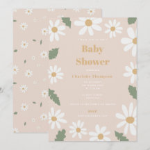 Söt Daisy Blomma Baby Shower Flicka Rosa
