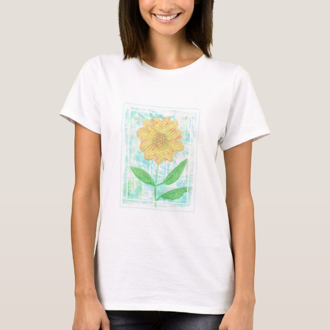 Söt daisy-blomma med ram gräns-skjortor t shirt (Framsida)