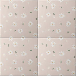 Söt Daisy Blommor & Grönska Flickrum Kakelplatta