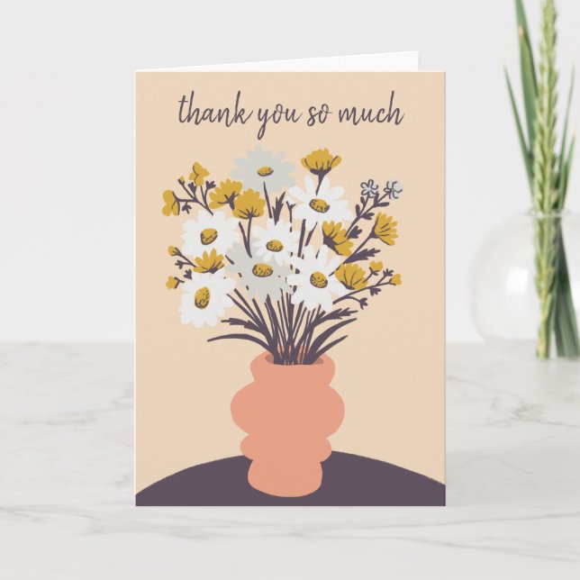 Söt Daisy Bouquet ANPASSNINGSBAR Tack Kort (Framsida)