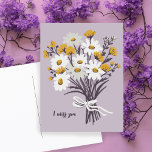 Söt Daisy Bouquet... JAG MISSAR DIG Sweet ANPASSNI Vykort<br><div class="desc">Anpassa det här kortet genom att ändra text,  teckensnitt,  färg och lägga till egen text på baksidan! Kolla min butik för mer!</div>