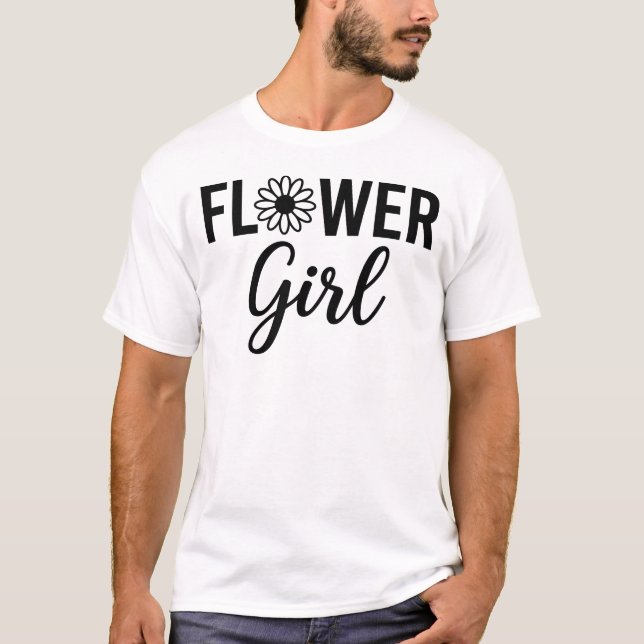 Söt Daisy Bröllopsblomma Flickas T-Shirt (Framsida)