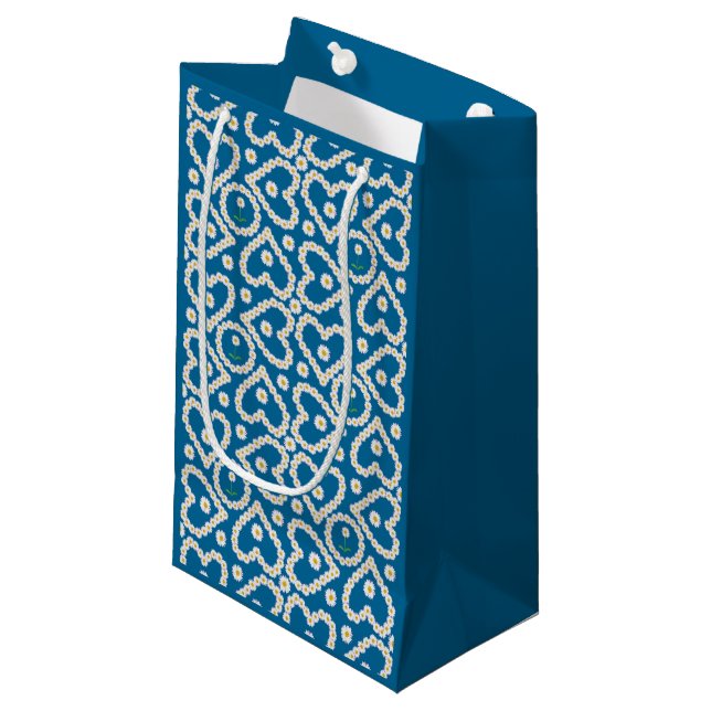 Söt Daisy Chains on Blue, Anpassningsbar Gift Bag (Framsidan Vinklad)