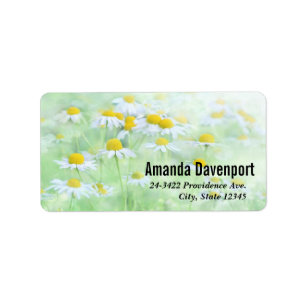 Söt Daisy i ett Fält-foto Adressetikett