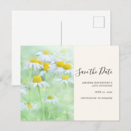 Söt Daisy i ett Fält-foto Spara datum Inbjudan Vykort