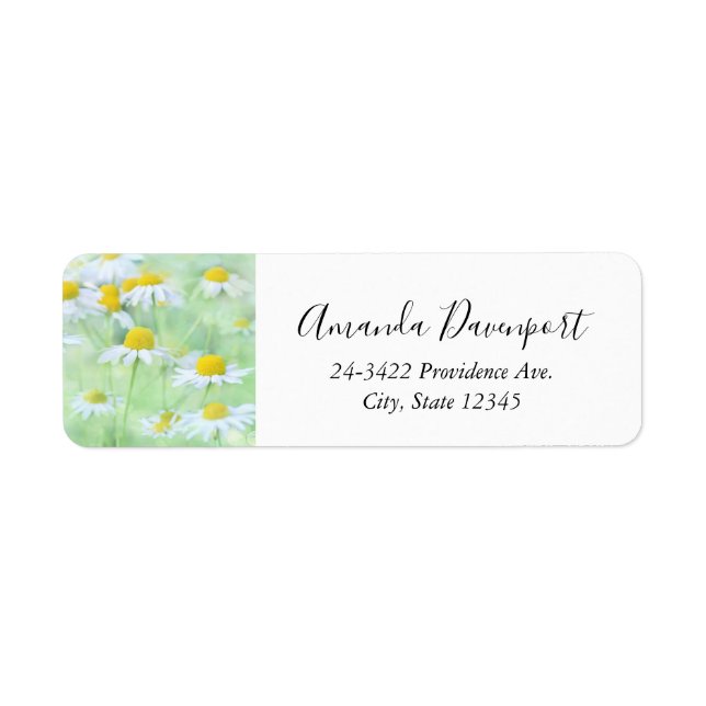 SÖT DAISY i FÄLT Returadress Etikett (Framsidan)